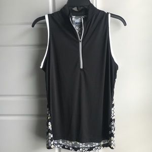 Women’s Black Pattern Callaway Zip Up Golf Tank